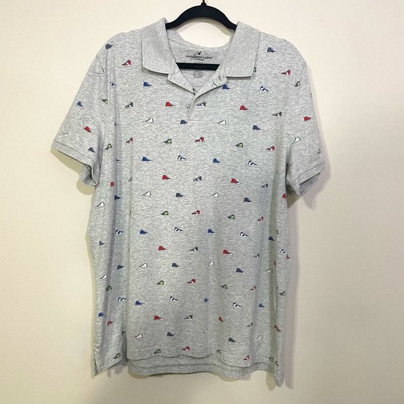 Men's American Eagle Flex Classic Fit Sneaker Print Polo Size XL - Picture 1 of 9